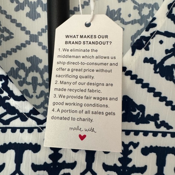 NWT Dark Blue and White Sheath Dress or Beach Cover -Large US - Picture 7 of 8